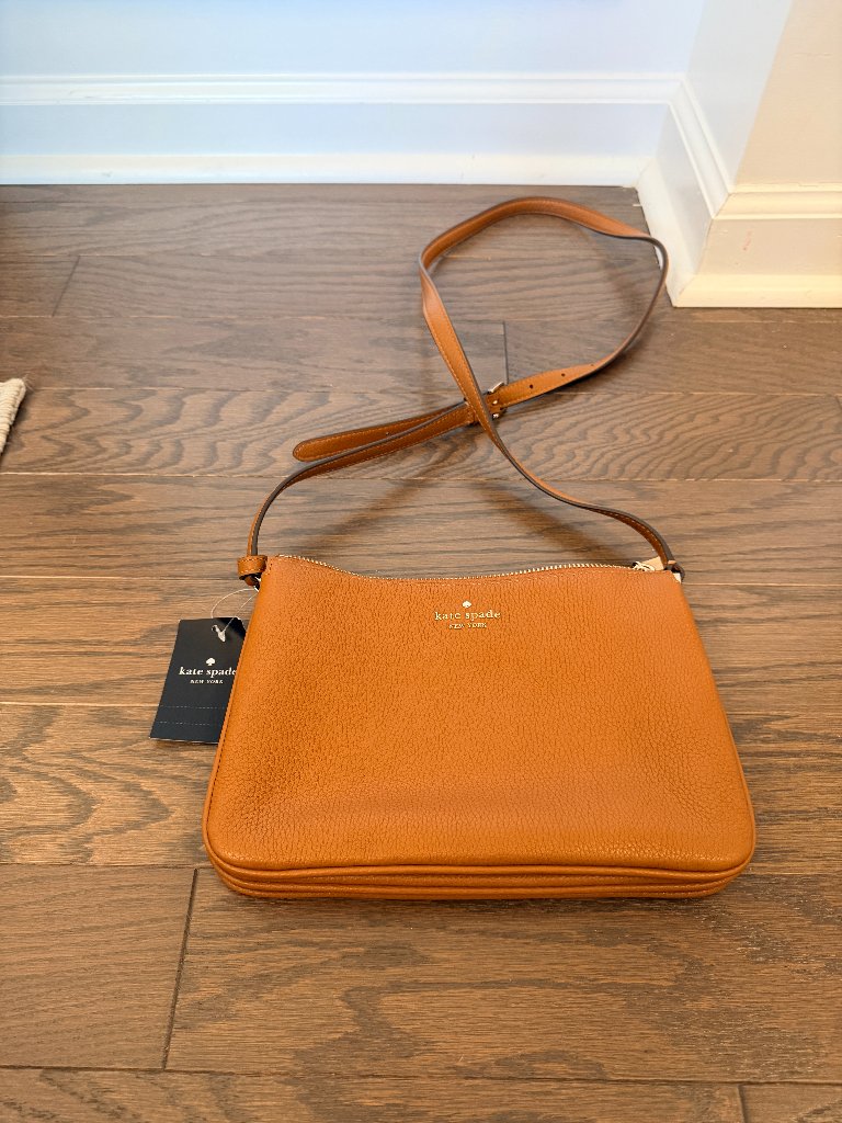 Kate Spade New York Leila Triple Gusset Crossbody, Warm Gingerbread Nwt